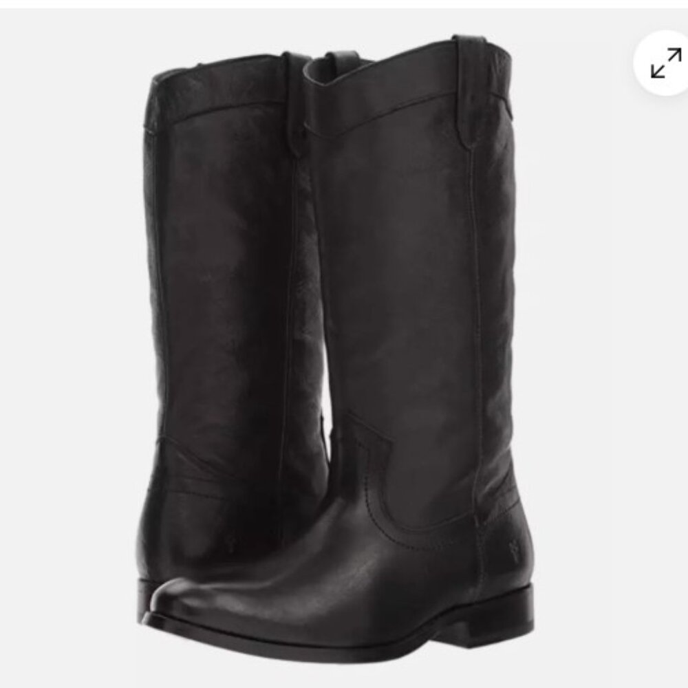 Frye Melissa Pull-On Western Boot, Black Size 7